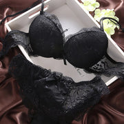 European Style Women's Lingerie Set – Cotton Push-Up Bra & Lace Panties