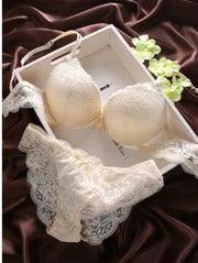 European Style Women's Lingerie Set – Cotton Push-Up Bra & Lace Panties