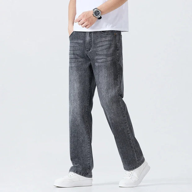 Men’s Summer Thin Straight-Leg Breathable Denim Pants