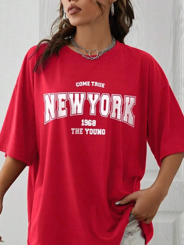 When 1968 The New York Is Young Cotton Woman Tshirts Oversize Daily Tshirts Creativity Streettshirt Individual Casual Clothes