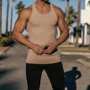 2024 Men's Black Fitness Tank Top – Breathable Sleeveless Gym & Running Vest