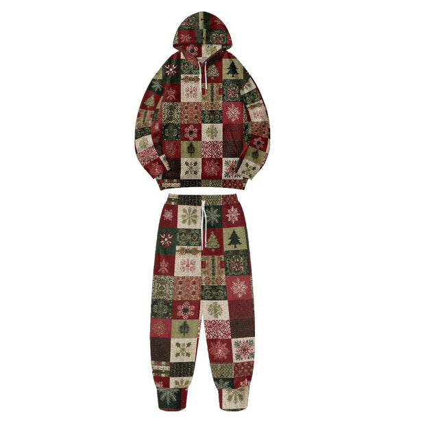 Festive Christmas Hoodies Pants with Holiday Patterns Santa Reindeer Snowman Trees Loungewear Holiday Season Gifts Fall Winter