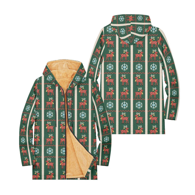 Cozy Christmas Fleece Pullover Hoodie Festive Snowman Reindeer Snowflake Long Sleeve Ugly Xmas Sweater Style Tops for Women Men