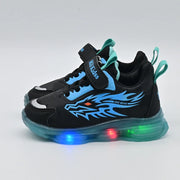 Fashion Girls' Sneaker 2025spring New Kids LED Light Shoes Anti Slip Boys Basketball Shoes Soft Soled Girls Casual Shoes Zapatos