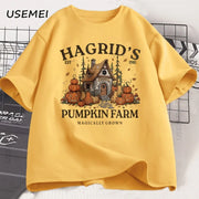 Fall Season T-shirt Autumn Pumpkin Retro Fall Vibes T Shirt Fall Girl Pumpkin Printed Tshirt Causal Cotton Short Sleeve Tees