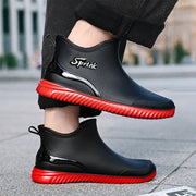 Ankle Rain Boots For Men Integrated forming Simple Waterproof Rain Shoes Toughness Anti-slip Fishing On Work Camping Waterproof