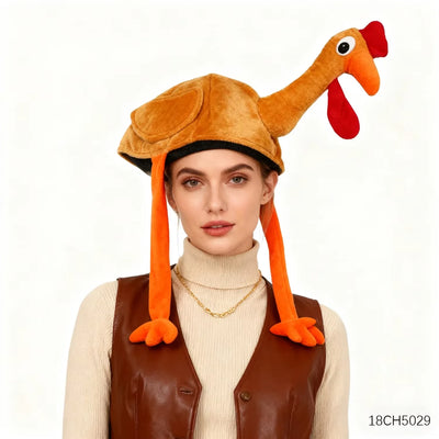 PESENAR Thanksgiving Turkey costume, Thanksgiving Turkey hat, turkey-shaped headwear, long-legged Turkey hat