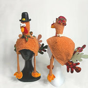 Funny Cartoon Thanksgiving Plush Turkey Hat High-top Orange Halloween Cosplay Costume Handmade Thanksgiving Cap Holiday