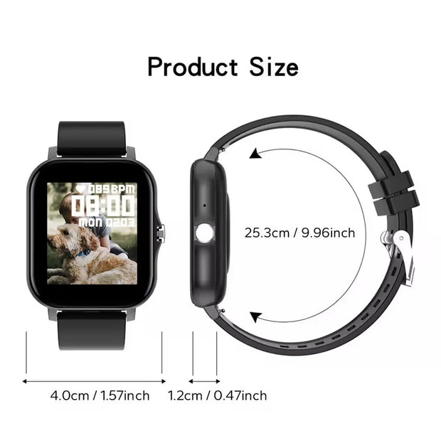 SmartLife™ 1.44" Bluetooth Smartwatch – Health & Fitness Tracker for Android & iOS