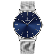 Men’s Minimalist Analog Watch – Date Display, Leather Strap, Fashion-Forward Simplicity