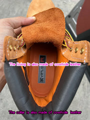 New Work Boots Men's Original Comfy Shoes Outdoor Hiking Leather Casual Shoes For Men Basic Boots Waterproof Yellow Boots