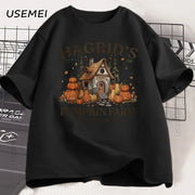 Fall Season T-shirt Autumn Pumpkin Retro Fall Vibes T Shirt Fall Girl Pumpkin Printed Tshirt Causal Cotton Short Sleeve Tees