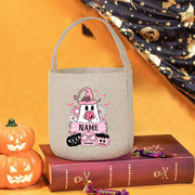 Personalized Halloween Bucket Trick or Treat Bag Halloween Basket with Name Gift for Kids Candy Bucket Totes Party Favor