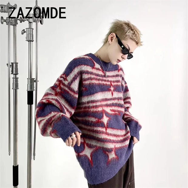 ZAZOMDE Sweaters Men Winter Warm Soft Cozy Hip Hop American Style Fashion Leisure Handsome Knitting Pullovers Classic Advanced
