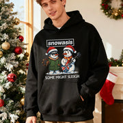 Funny Christmas Men Hoodies SNOWASIS Some Might Sleigh Snowman Tops Rock Band Parody Holiday Gift Music Lovers Christmas Hoody
