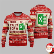Personality Work Spreadsheet Christmas Funny Ugly Sweater Worker Fun Unique Long Sleeve Pullover Sweatshirt Novel Xmas 2026
