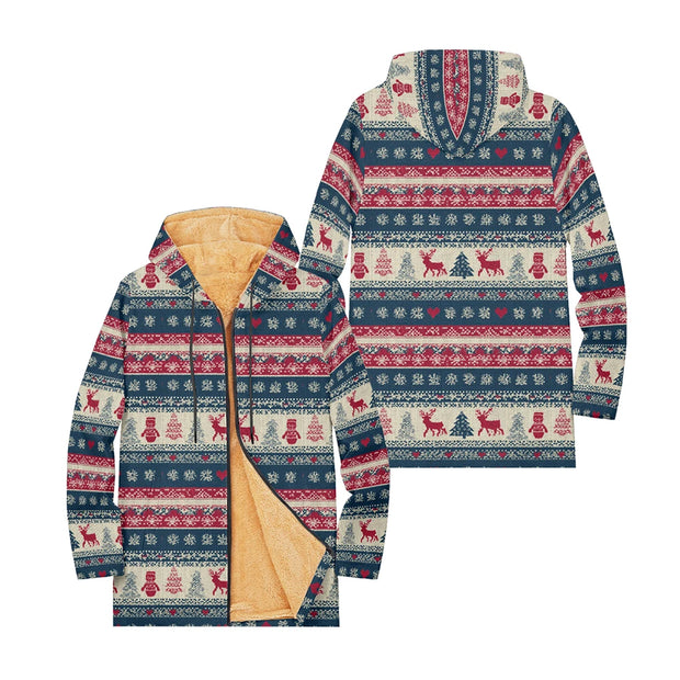 Cozy Christmas Fleece Pullover Hoodie Festive Snowman Reindeer Snowflake Long Sleeve Ugly Xmas Sweater Style Tops for Women Men