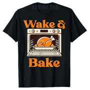 Thanksgiving Wake and Bake Funny Turkey Day Dad Men Women T-Shirt Humorous Thankful Graphic Outfit Short Sleeve Saying Tee Tops