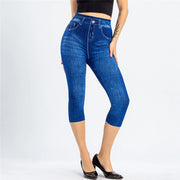 Women’s High-Rise Skinny Denim Capri – Knee-Length Stretch Fit