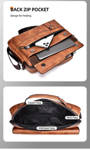 WEIXIER Men's PU Leather Crossbody Messenger Bag – Sleek, Spacious & Versatile