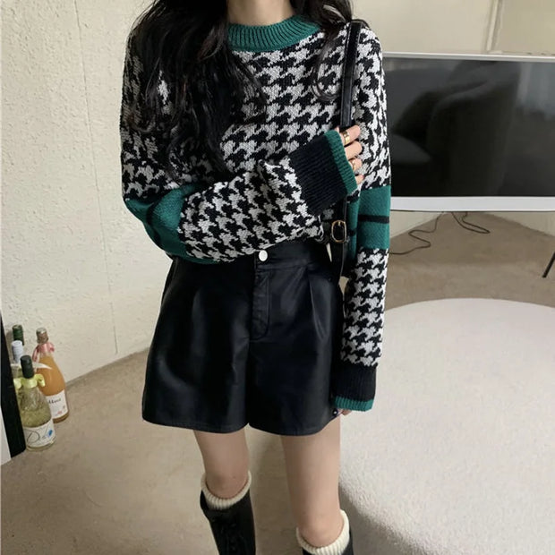 Vintage Sweaters for Women Cute Ladies Sweater with Headings Autumn 2025 Trend Knitted Harajuku Crochet Kawaii Cashmere Tops New