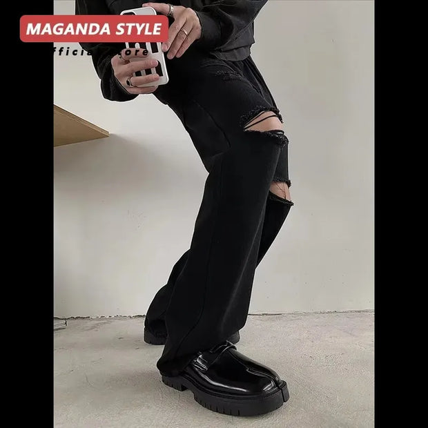 Maganda Split-Toe Tabi Loafers – Unisex Casual Leather Shoes with Thick Sole