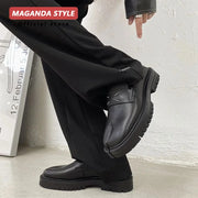 Maganda Split-Toe Tabi Loafers – Unisex Casual Leather Shoes with Thick Sole