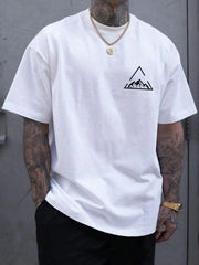 Mountain On Inspirationde Printing T-Shirt Men Oversized Cotton Summer Tshirt Breathable Loose O-Neck Tee Shirts Hip Hop Tees