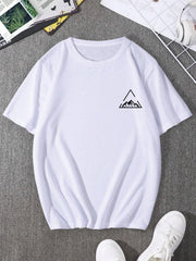 Mountain On Inspirationde Printing T-Shirt Men Oversized Cotton Summer Tshirt Breathable Loose O-Neck Tee Shirts Hip Hop Tees