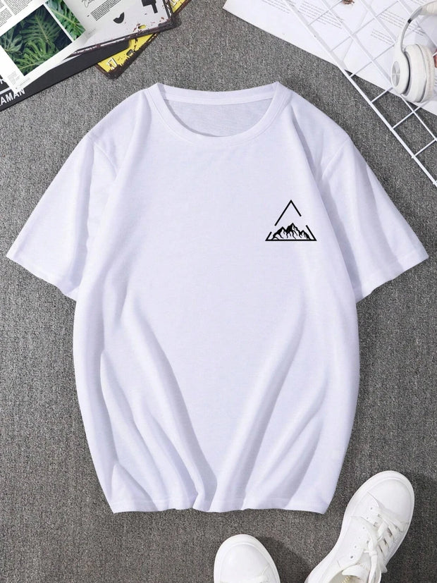 Mountain On Inspirationde Printing T-Shirt Men Oversized Cotton Summer Tshirt Breathable Loose O-Neck Tee Shirts Hip Hop Tees