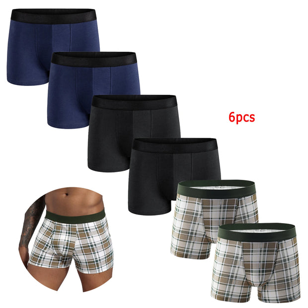 6pcs Pack 2024 Men Panties Cotton Underwear Male Brand Boxer And Underpants For Homme Luxury Set Shorts Box Slip Kit