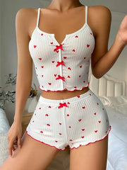 Heart Print Pajamas for Women 🌙