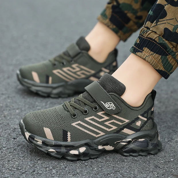 Children Sneaker Boys Casual Shoes Camouflage Student Walking Shoes Non-slip Girl Lightweight Outdoor Sports Tennis Footwear