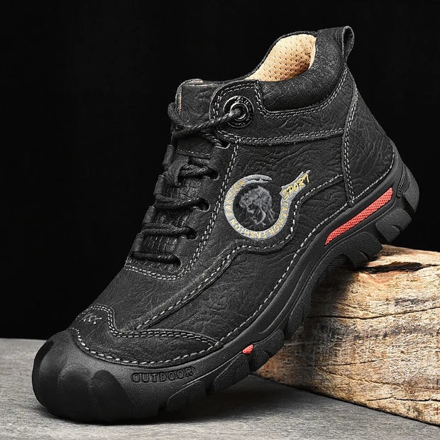 Outdoor Men's Boots Genuine Leather Casual Shoes Climbing Hiking Shoes Warm Winter Boots for Men High Quality Platform Snow Boot