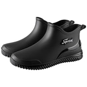 Ankle Rain Boots For Men Integrated forming Simple Waterproof Rain Shoes Toughness Anti-slip Fishing On Work Camping Waterproof