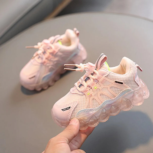 2025Autumn New Kid Sneaker Anti Slip Soft Bottom Boy LED Light Shoes Comfort Versatile Girls Casual Shoe Simple Child Mesh Shoes