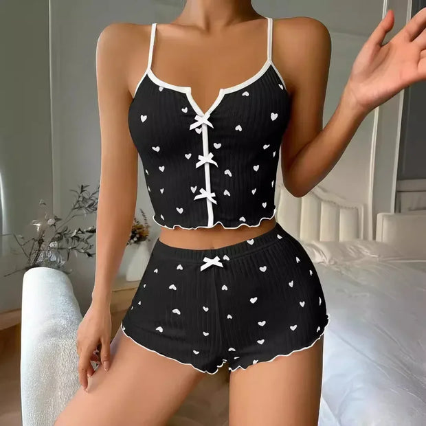 Heart Print Pajamas for Women 🌙