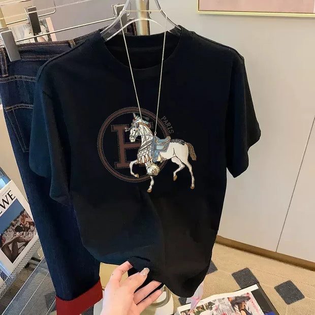 White Ladies New Summer Versatile Women Clothing Fashion Harajuku Personality Graphic T Shirts Aesthetic Clothes Vintage Y2K Top