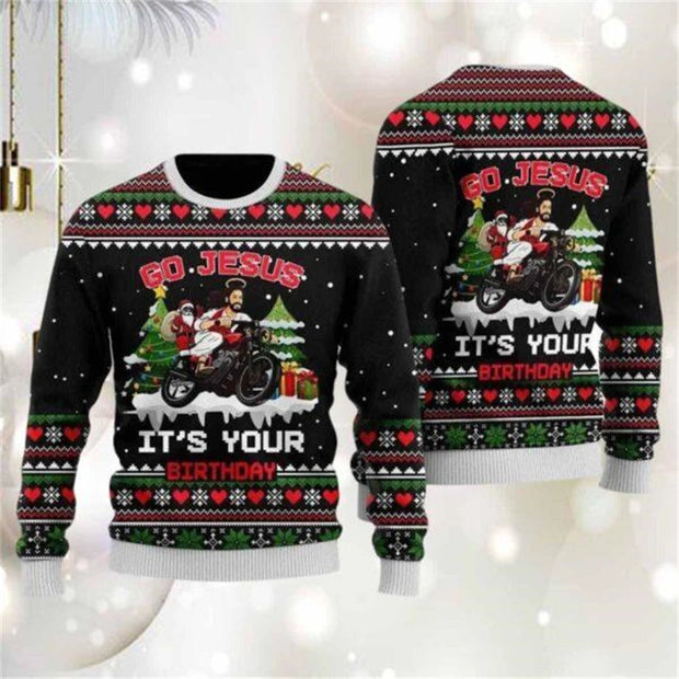 Funny Santa Claus Graphic Ugly Christmas Sweater For Men Fashion Autumn Winter 3D Printed Sweatshirt Casual Oversized Pullovers