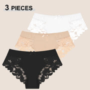 3PCS Women's Lace Seamless Panties – Low Rise, Breathable & Elegant Lingerie (S–XXL)