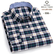 New Men Social Shirt Long Sleeve 100%Pure Cotton Oxford Soft Formal Male Clothes Oversized Pocket Shirt Men clothing S-7XL