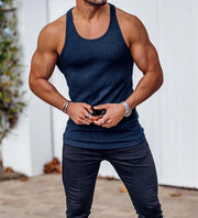 2024 Men's Black Fitness Tank Top – Breathable Sleeveless Gym & Running Vest