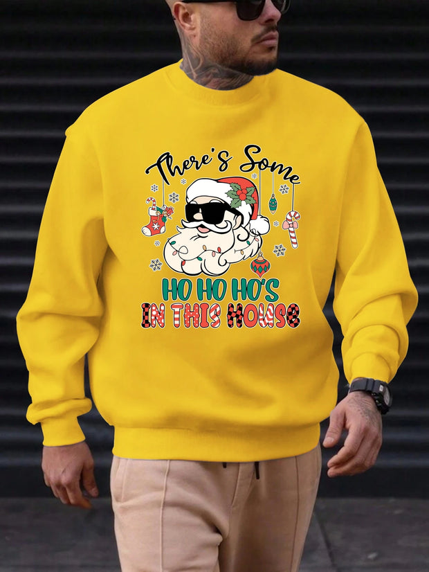 Hoodies Men's Christmas White Santa Claus Graphic Print Soft Warm HighQuality Cute Funny Breathable Festive Holiday Casual Top