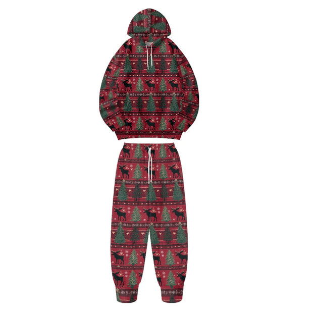 Festive Christmas Hoodies Pants with Holiday Patterns Santa Reindeer Snowman Trees Loungewear Holiday Season Gifts Fall Winter