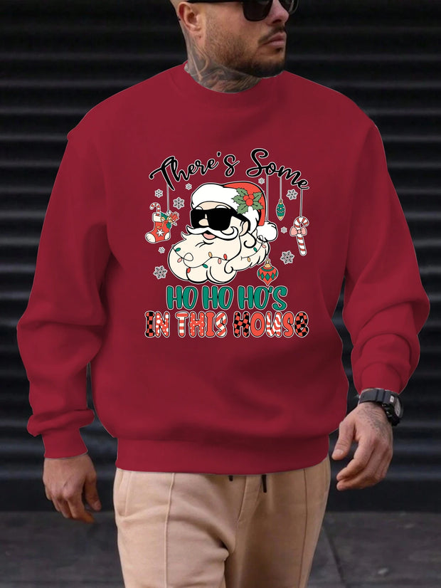 Hoodies Men's Christmas White Santa Claus Graphic Print Soft Warm HighQuality Cute Funny Breathable Festive Holiday Casual Top