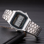 Women’s Elegant Gold & Silver Stainless Steel Digital Watch