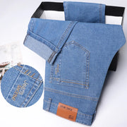 Men’s Summer Micro-Elastic Straight-Leg Denim Pants