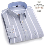 New Men Social Shirt Long Sleeve 100%Pure Cotton Oxford Soft Formal Male Clothes Oversized Pocket Shirt Men clothing S-7XL