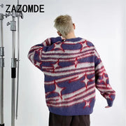 ZAZOMDE Sweaters Men Winter Warm Soft Cozy Hip Hop American Style Fashion Leisure Handsome Knitting Pullovers Classic Advanced