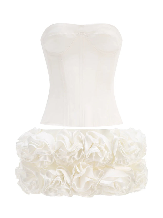 🎀 Birthday Glamour: 2-Piece Red Floral Skirt Set for Women - Perfect for Christmas, Weddings, and Prom Nights! 💃